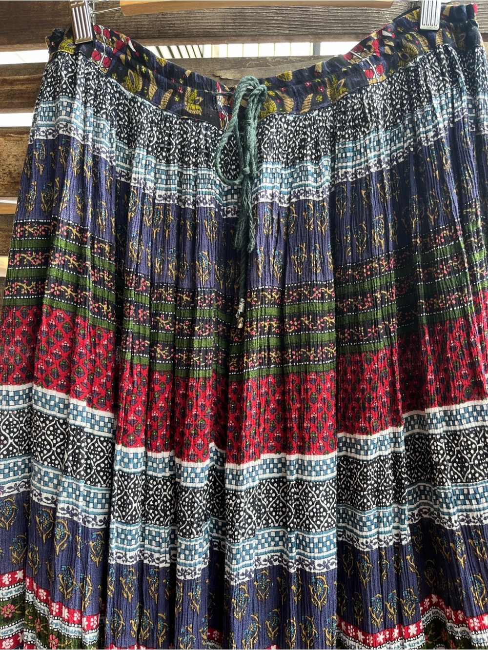 90s/Y2K Vintage Bohemian Print Full and Flowy Maxi Peasant Skirt M/L Whimsigoth - Picture 4 of 9